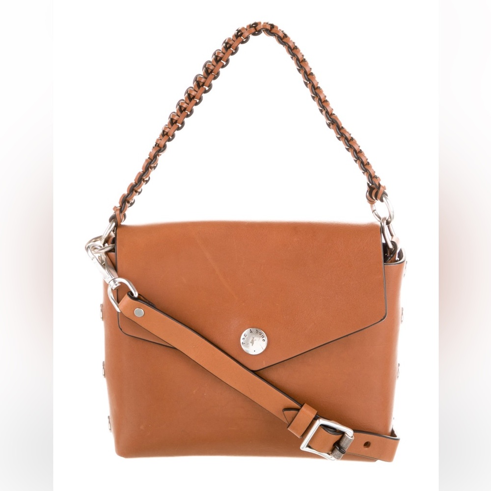 Rag & Bone Shoulder Brown Leather Hand Bag Purse Authentic
